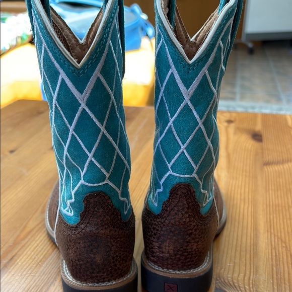 Twisted X cowboy boots turquoise Black and Red Logo Detail 12 - Picture 7 of 13